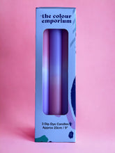 Load image into Gallery viewer, PINK PETALS Dip Dye Dinner Candles Trio