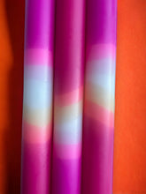 Load image into Gallery viewer, PINK INFERNO Dip Dye Dinner Candle Trio