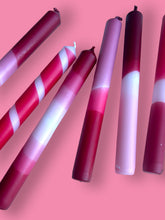 Load image into Gallery viewer, ROSE RED Dip Dye Dinner Candle set of 6