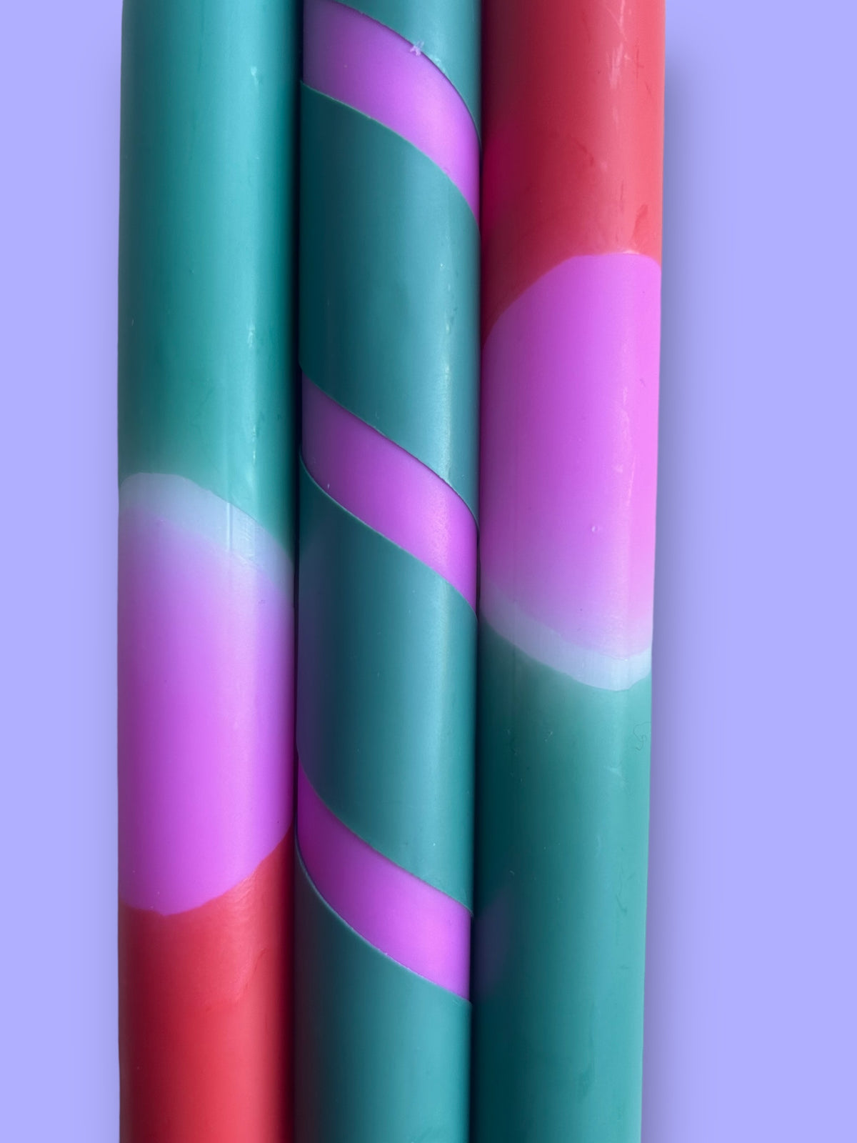 TROPICAL FIESTA Dip Dye Dinner Candle Trio
