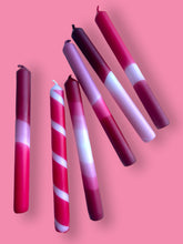 Load image into Gallery viewer, ROSE RED Dip Dye Dinner Candle set of 6
