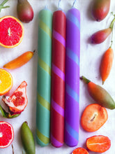 Load image into Gallery viewer, FRUIT TWIST Dip Dye Dinner Candles Trio