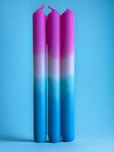 Load image into Gallery viewer, ELECTRIC LAGOON Dip Dye Dinner Candle Trio