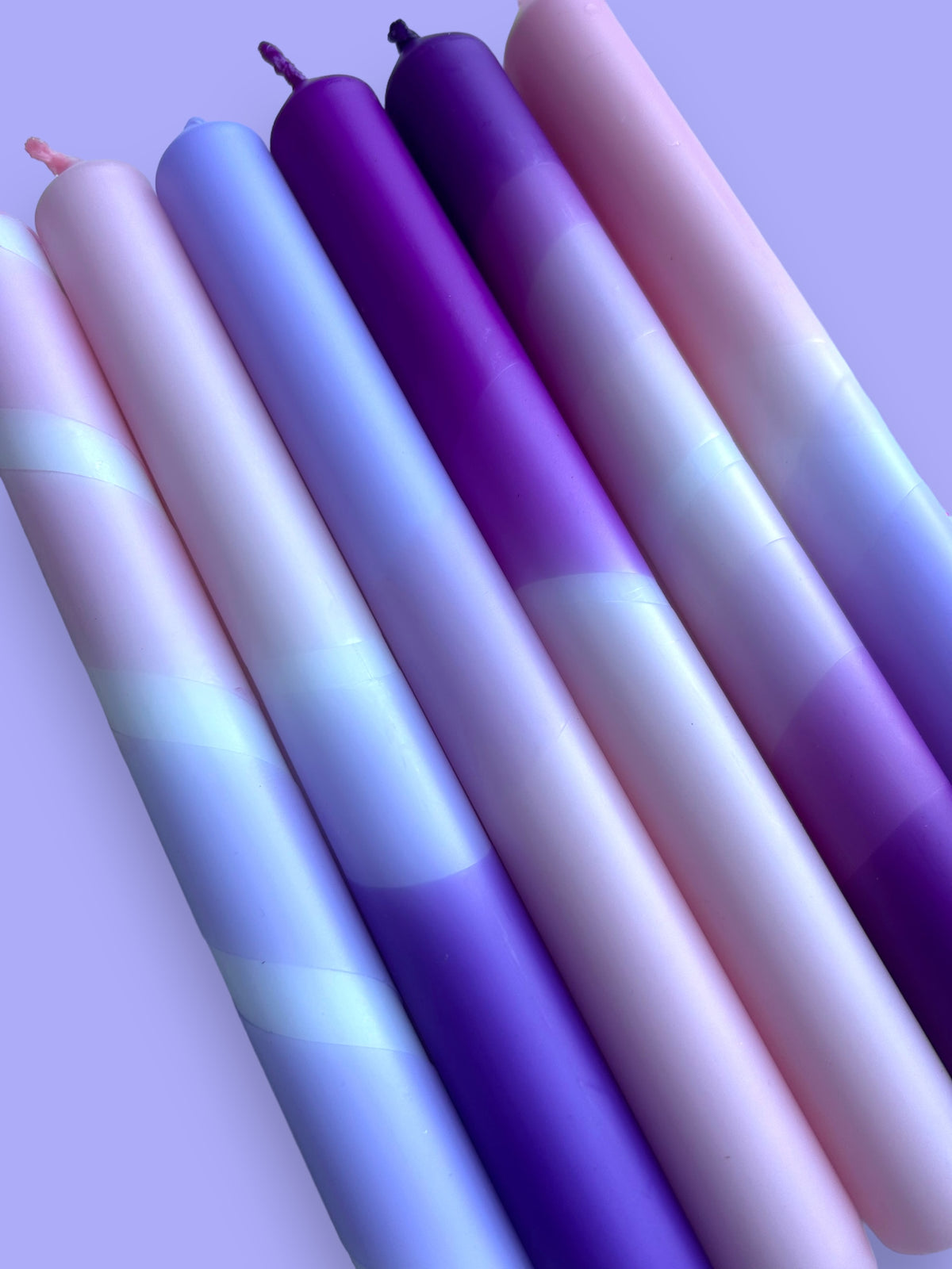 LILAC LOVE Dip Dye Dinner Candles set of 6
