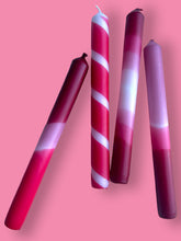 Load image into Gallery viewer, ROSE RED Dip Dye Dinner Candle set of 4