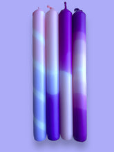 Load image into Gallery viewer, LILAC LOVE Dip Dye Dinner Candle set of 4
