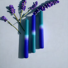 Load image into Gallery viewer, MYSTIC VIOLET Dip Dye Dinner Candle Trio