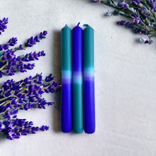 Load image into Gallery viewer, MYSTIC VIOLET Dip Dye Dinner Candle Trio