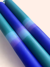 Load image into Gallery viewer, MYSTIC VIOLET Dip Dye Dinner Candle Trio