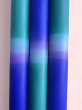 Load image into Gallery viewer, MYSTIC VIOLET Dip Dye Dinner Candle Trio