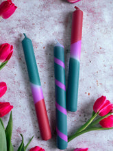 Load image into Gallery viewer, TROPICAL FIESTA Dip Dye Dinner Candle Trio