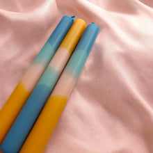 Load image into Gallery viewer, BEACHY - Dip Dye Dinner Candle Trio