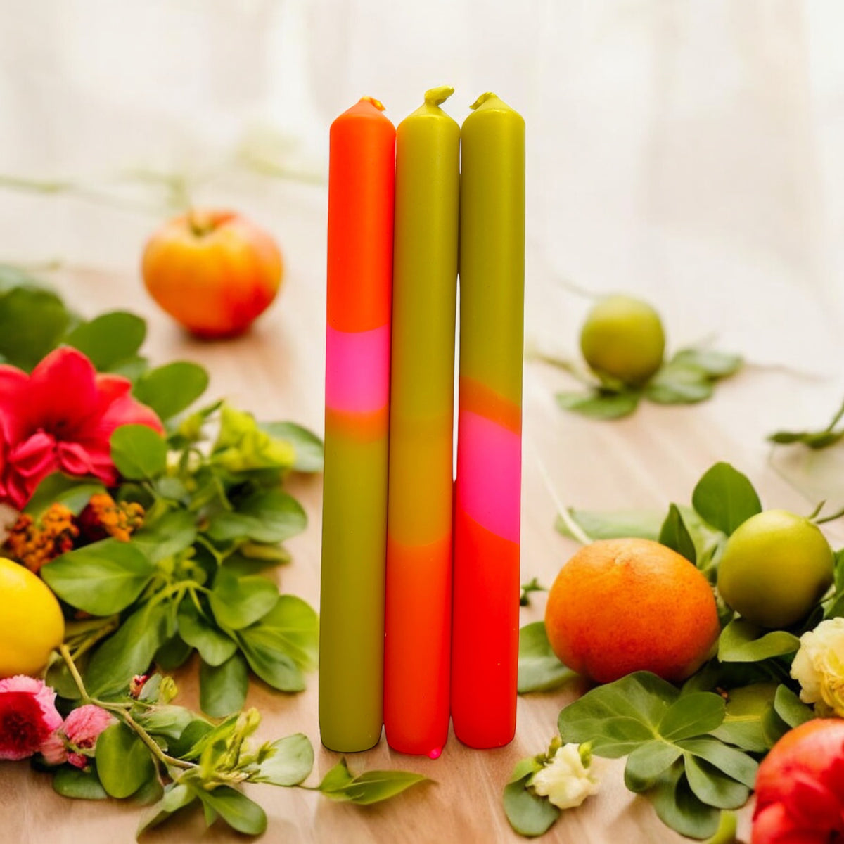 SEVENTIES HEAVEN - Dip Dye Dinner Candle Trio