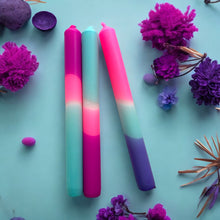 Load image into Gallery viewer, JEWEL TIDES - Dip Dye Dinner Candle Trio