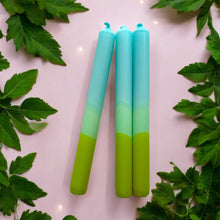 Load image into Gallery viewer, OCEAN ZEPHYR - Dip Dye Dinner Candle Trio