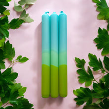 Load image into Gallery viewer, OCEAN ZEPHYR - Dip Dye Dinner Candle Trio