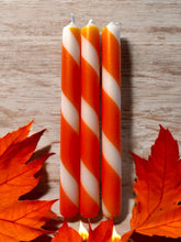 Load image into Gallery viewer, TANGERINE TWISTS Dip Dye Dinner Candle Trio