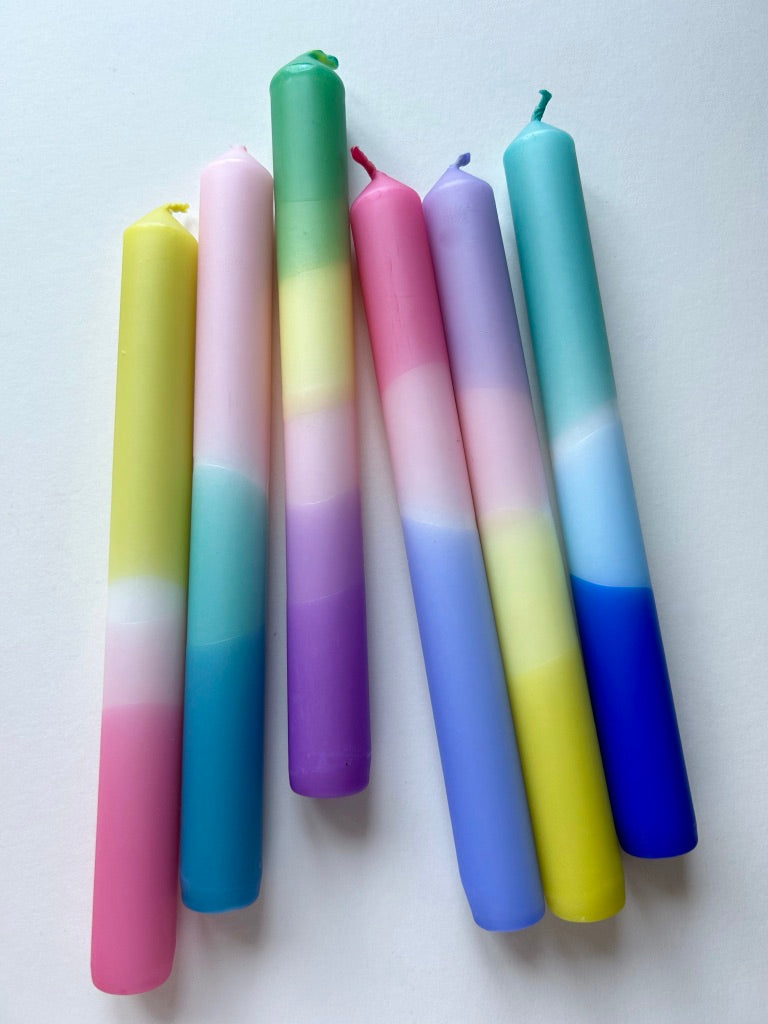BESTSELLING PASTELS Dip Dye Dinner Candles set of 6