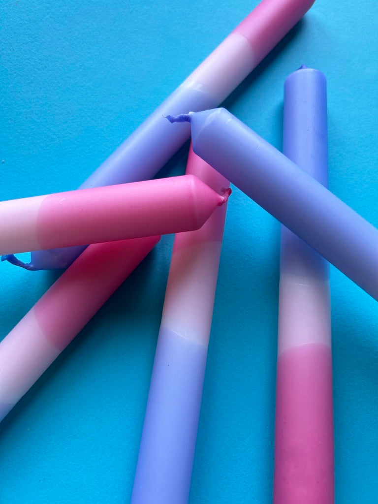 PASTEL BOUQUET Dip Dye Dinner Candles Trio