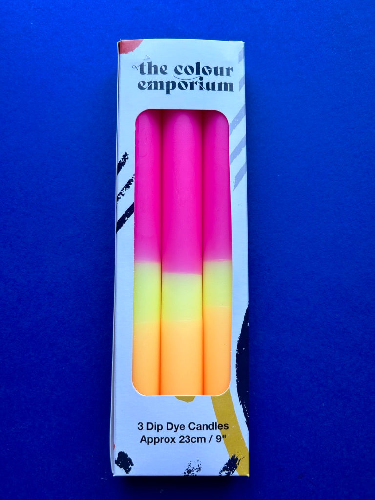 TEQUILA SUNSET - Dip Dye Dinner Candle Trio