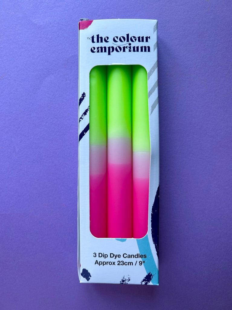 GLOW STICKS - Dip Dye Dinner Candle Trio