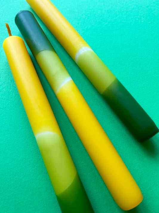 LEMONS AND LIMES - Dip Dye Dinner Candle Trio