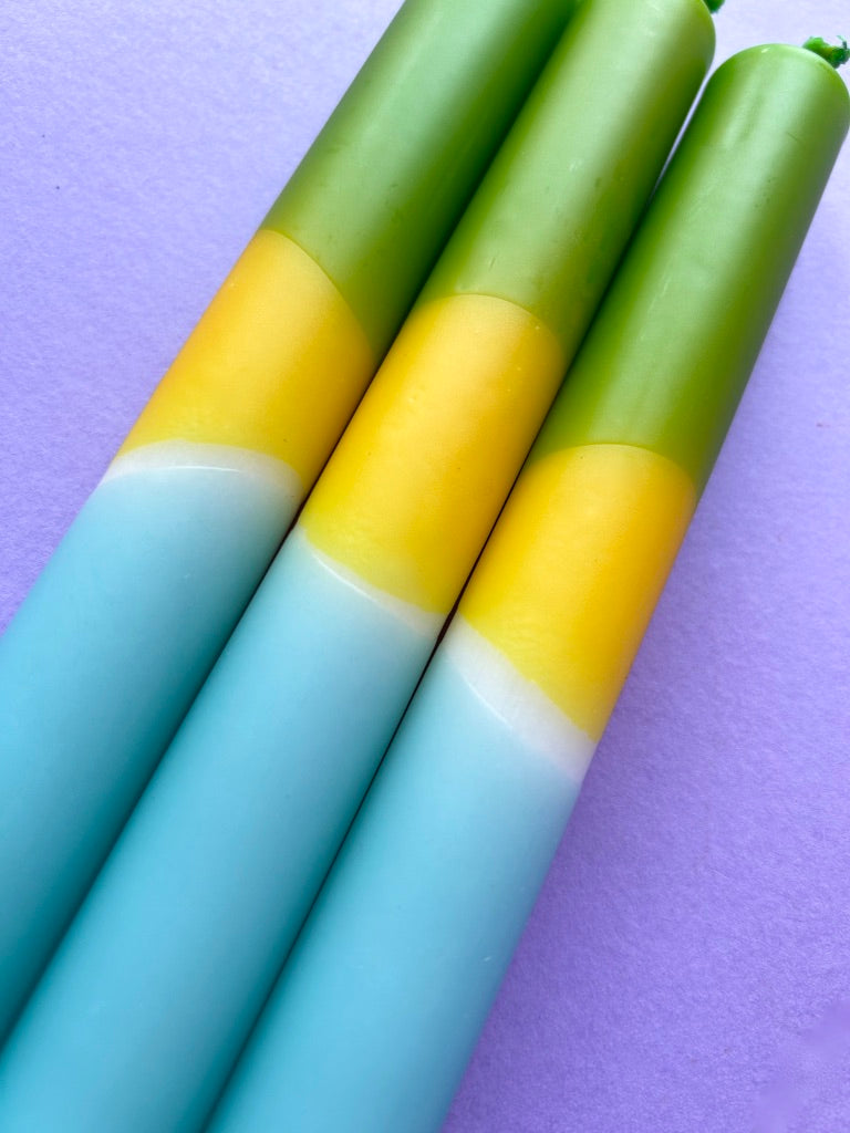 TROPICS - Dip Dye Dinner Candle Trio