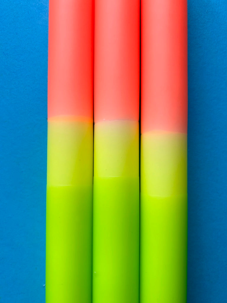 NEON CITRUS - Dip Dye Dinner Candle Trio