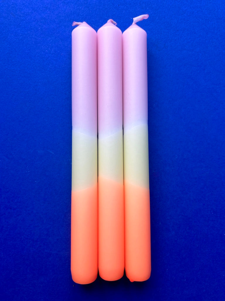 BUTTERCREAM PEONY - Dip Dye Dinner Candle Trio