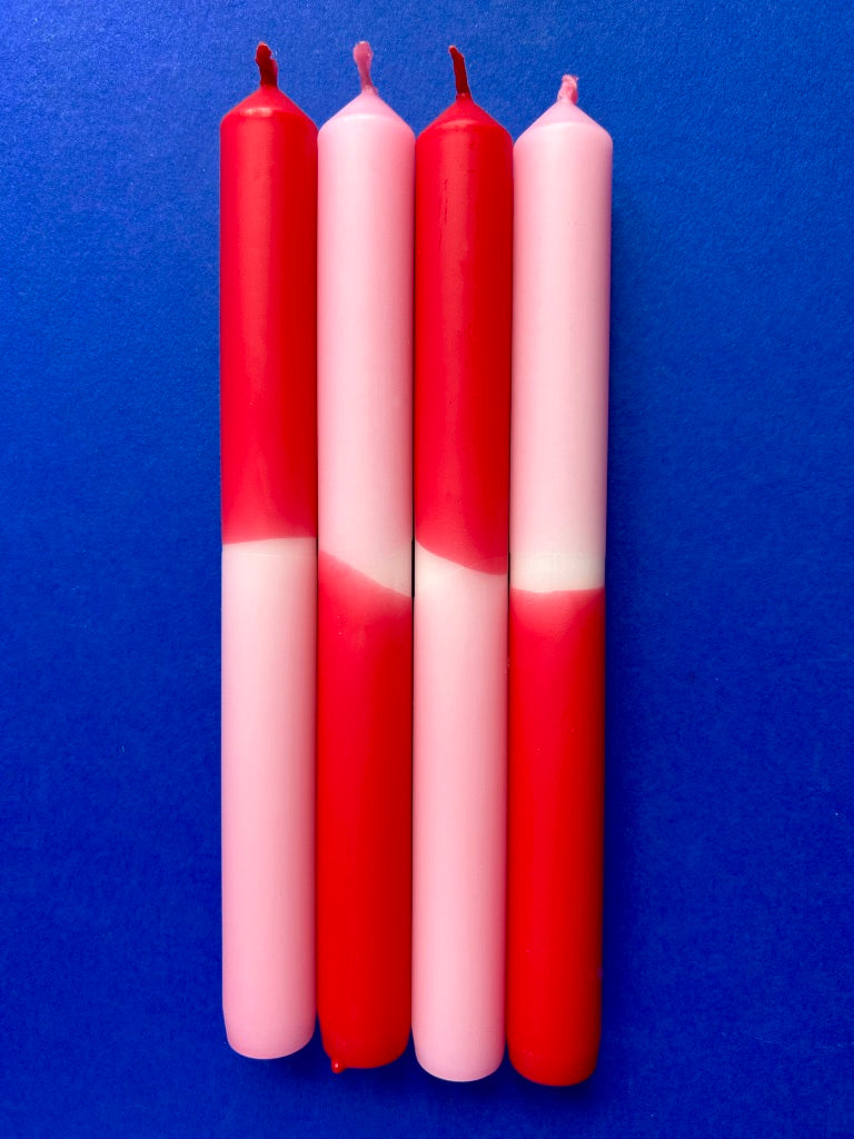 DAHLIA BEACH Dip Dye Dinner Candles set of 4