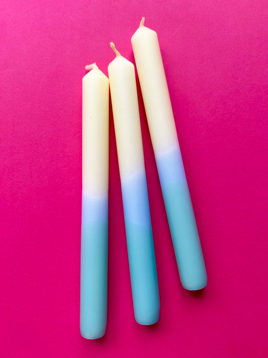 SPRING FLING Dip Dye Dinner Candles Trio