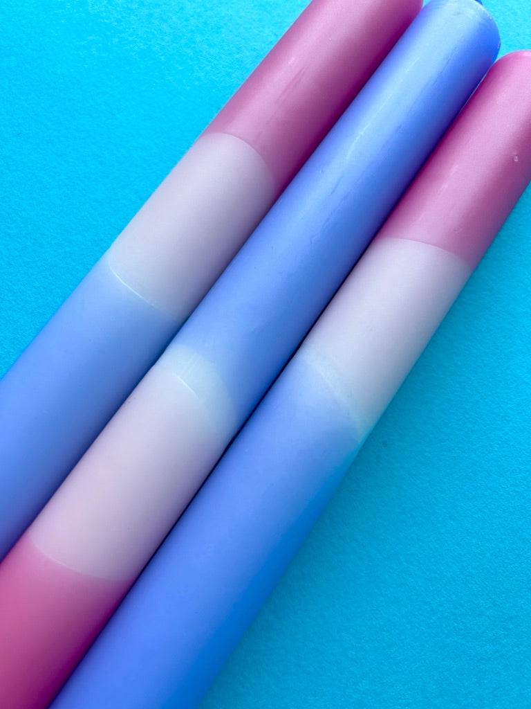PASTEL BOUQUET Dip Dye Dinner Candles Trio