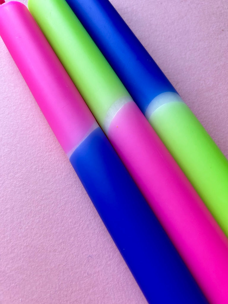 NEON SUIT - Dip Dye Dinner Candle Trio