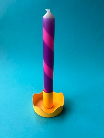 Yellow Colour Pop Wavy Candle Holder