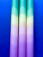 Load image into Gallery viewer, UNICORN RAINBOWS Dip Dye Dinner Candles Trio
