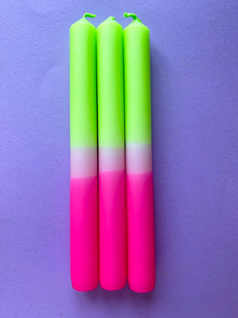 GLOW STICKS - Dip Dye Dinner Candle Trio
