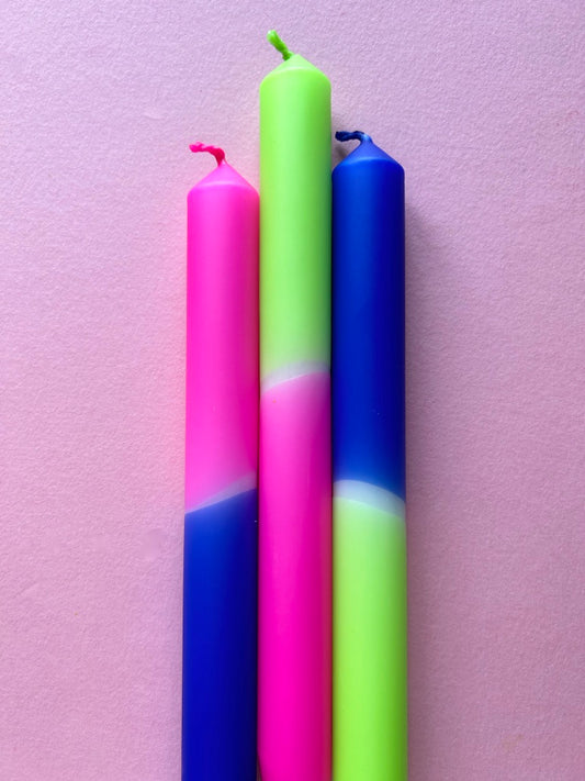 NEON SUIT - Dip Dye Dinner Candle Trio
