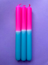 Load image into Gallery viewer, BUBBLEGUM Dip Dye Dinner Candles Trio
