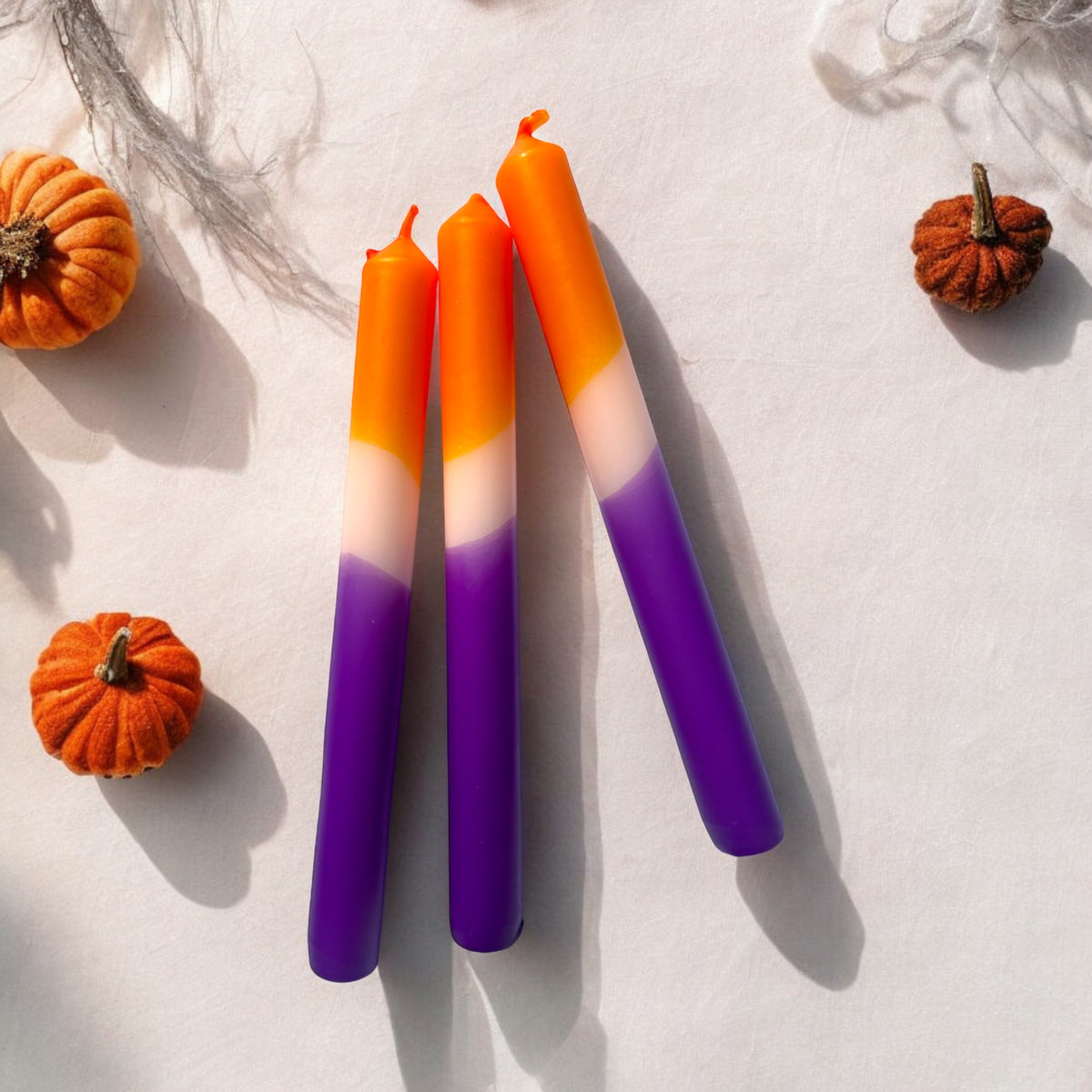 SAFFRON ORCHID Dip Dye Dinner Candle Trio