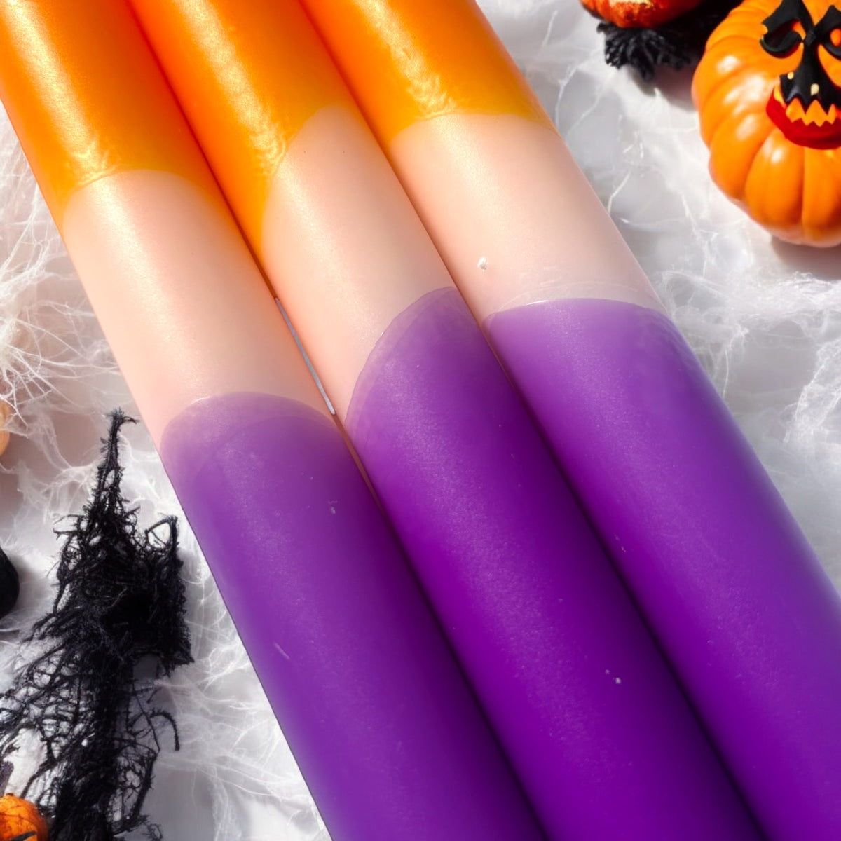 SAFFRON ORCHID Dip Dye Dinner Candle Trio