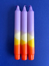 Load image into Gallery viewer, SEVENTIES HEAVEN Dip Dye Dinner Candles Trio
