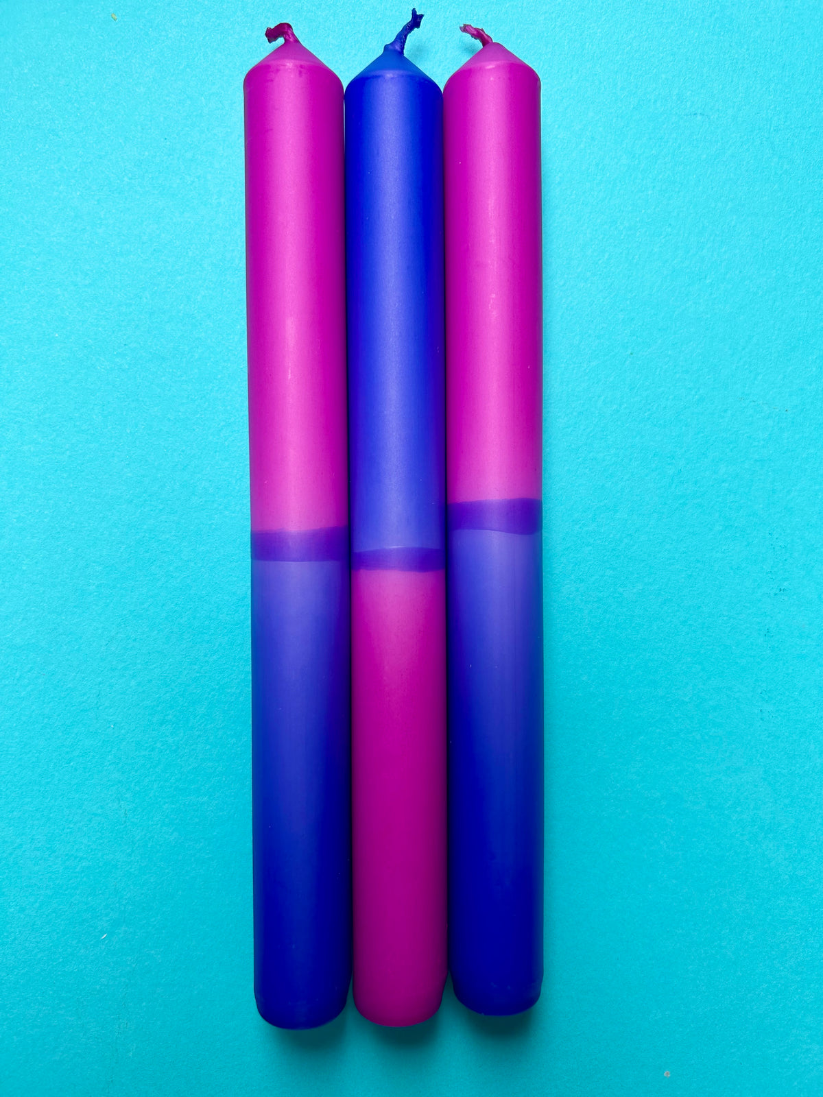 LAPSIS VIOLET Dip Dye Dinner Candle Trio