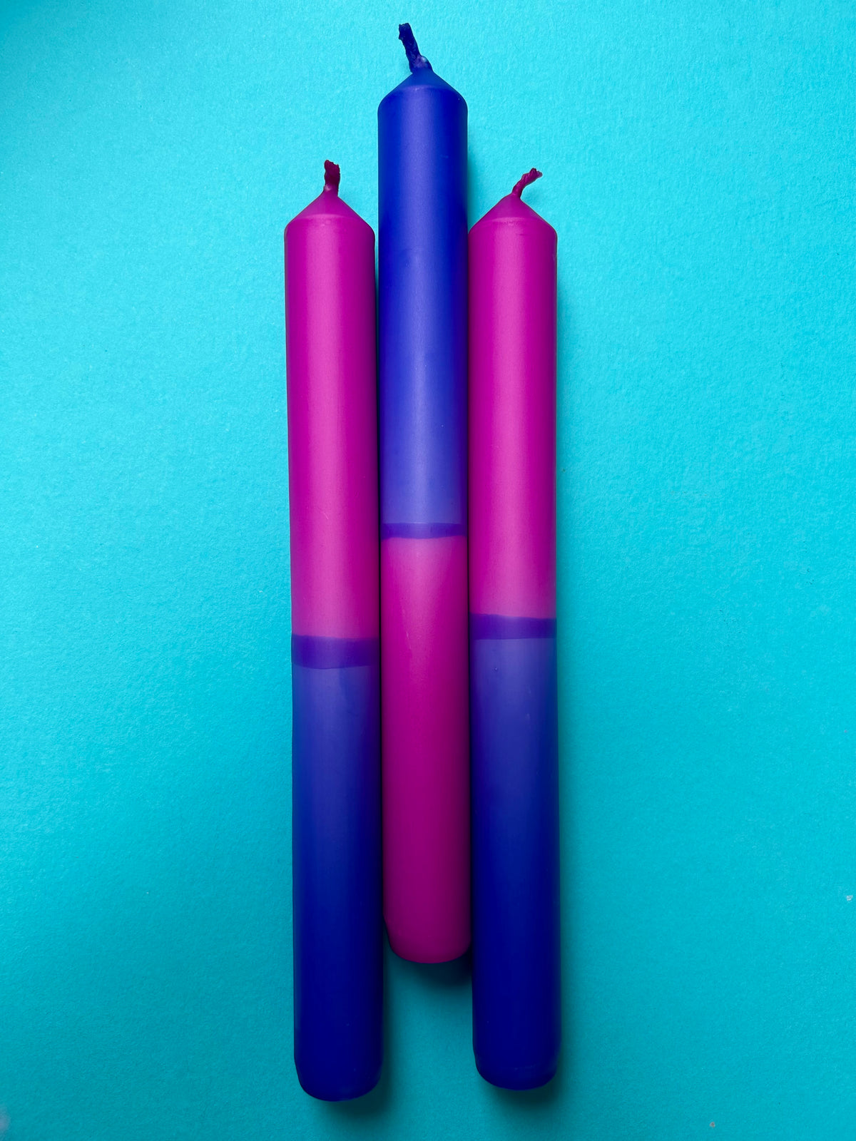 LAPSIS VIOLET Dip Dye Dinner Candle Trio