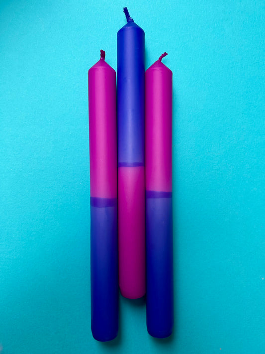 LAPSIS VIOLET Dip Dye Dinner Candle Trio