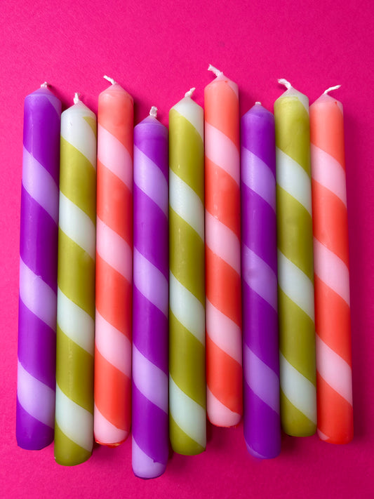 RETRO DINING Dip Dye Dinner Candles Trio