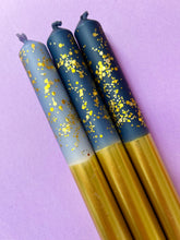 Load image into Gallery viewer, STARRY STARRY NIGHT GOLD Dip Dye Dinner Candle Trio
