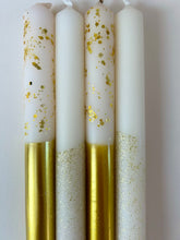 Load image into Gallery viewer, GOLDEN NIGHT Dip Dye Dinner Candle set of 4
