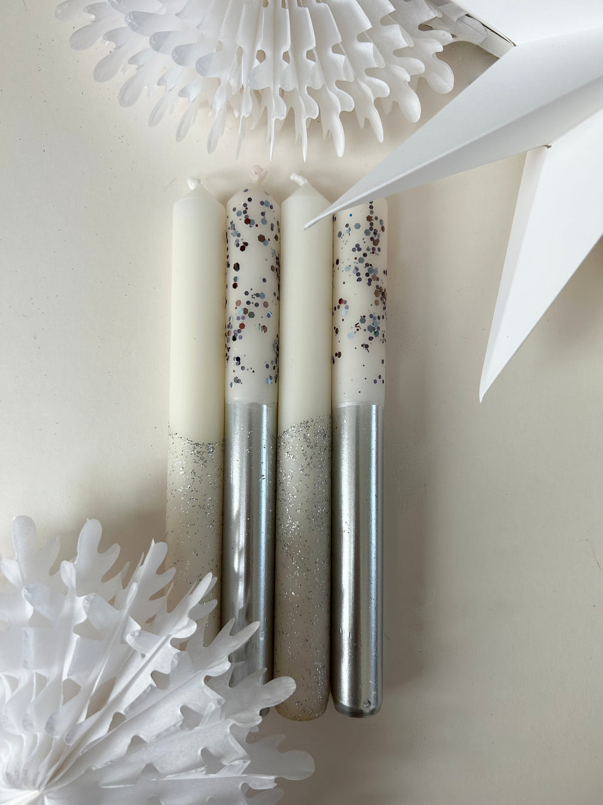 ICE BREAKER Dip Dye Dinner Candle set of 4