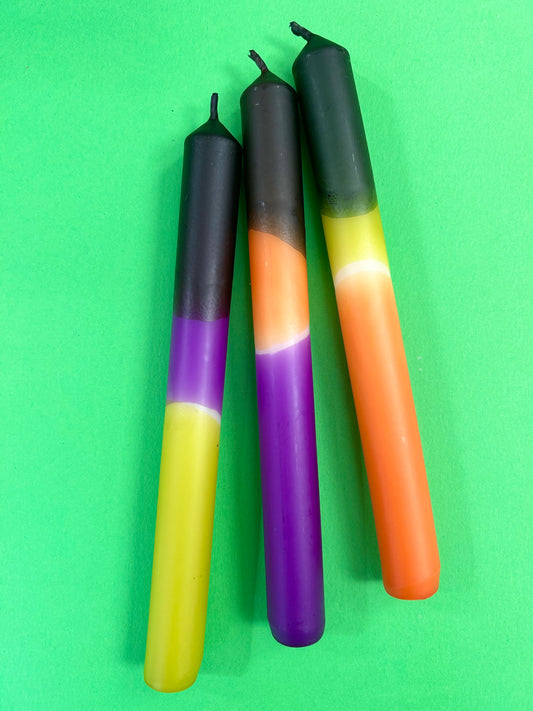 WITCHES HATS SLUDGE Dip Dye Dinner Candle Trio