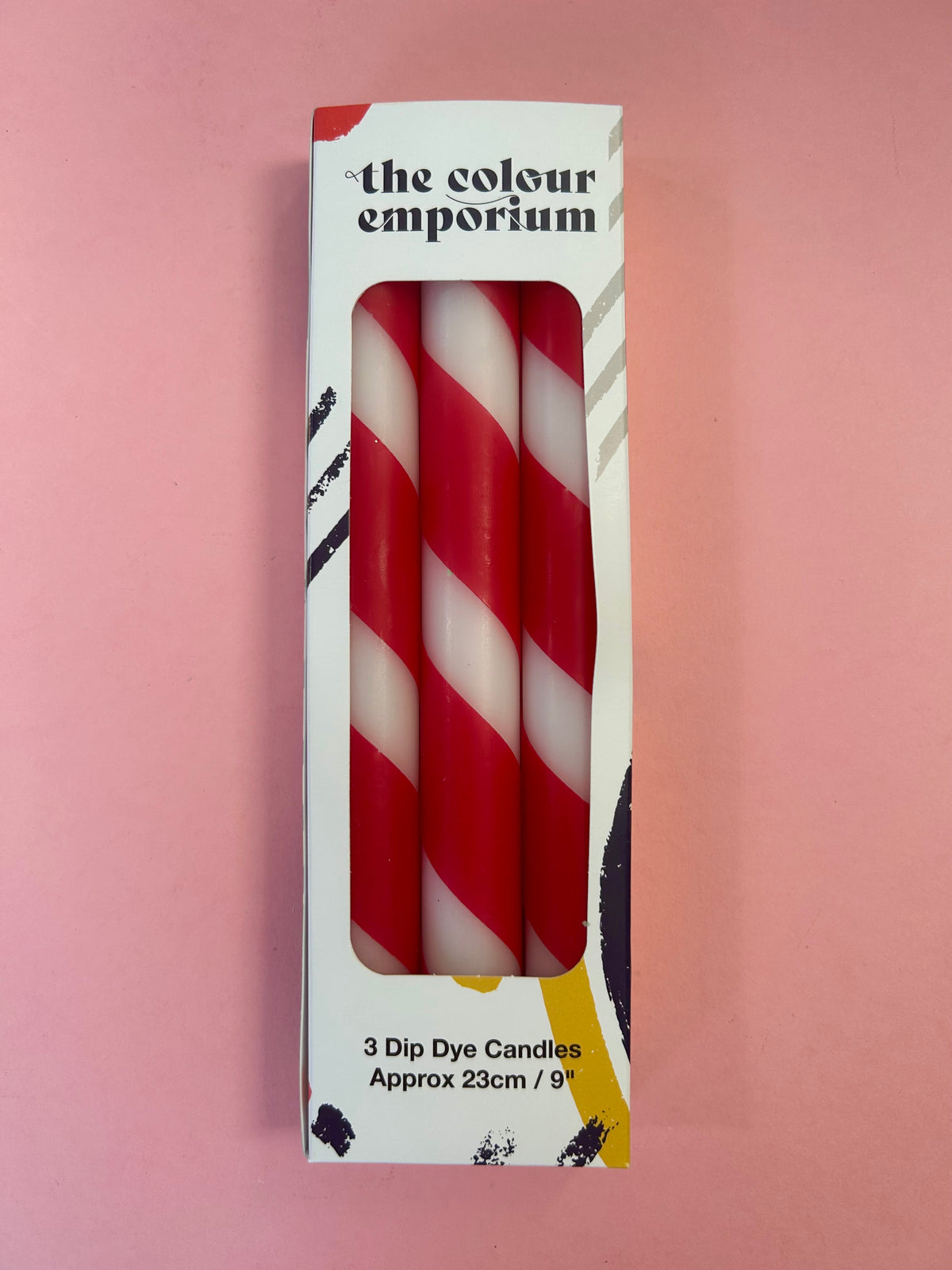 CANDY CANES Dip Dye Dinner Candle Trio